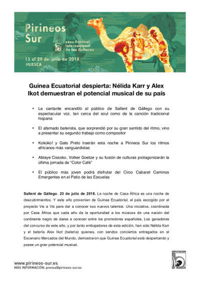 Guinea Ecuatorial demuestra su potencial musical con Nélida Karr y el batería Axel Ikot