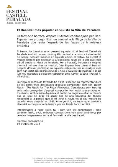 El Händel más popular conquista la Villa de Peralada