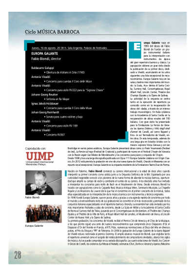 Fabio Biondi y su formación Europa Galante recalan en el Festival Internacional de Santander