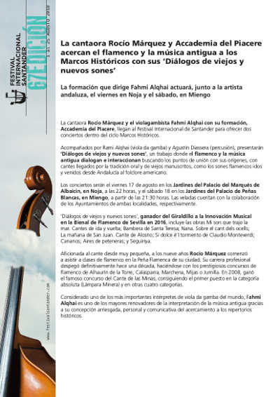 La cantaora Rocío Márquez y Accademia del Piacere con sus ‘Diálogos de viejos y nuevos sones’