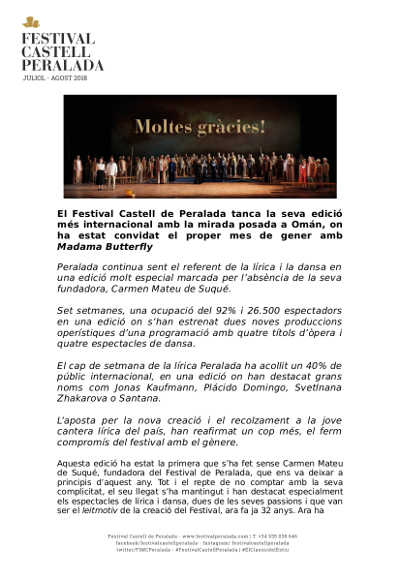 El Festival Castell de Peralada cierra su edición más internacional