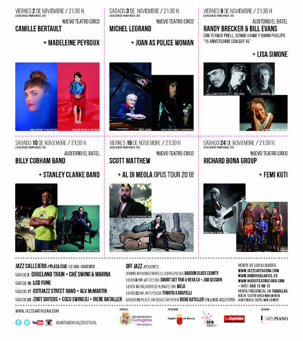 Programación del 38º Cartagena Jazz Festival
