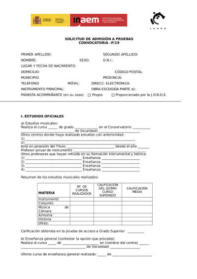La Joven Orquesta Nacional de España, convoca pruebas de acceso 2019