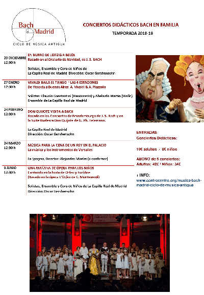 Inicia la temporada 2018 / 2019 del ciclo música antigua, Bach Madrid