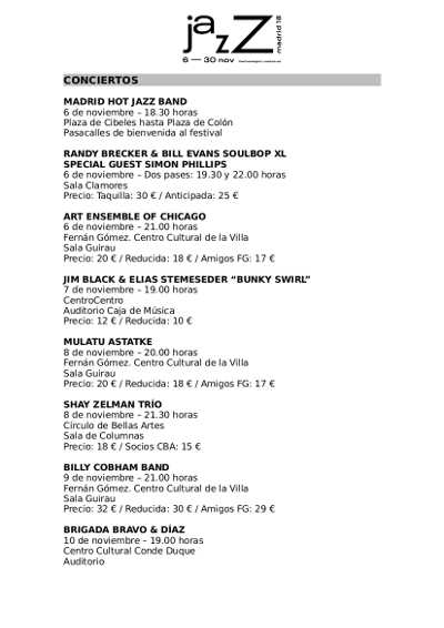 JAZZMADRID18 da cabida a todas las tendencias jazzísticas en más de un centenar de conciertos