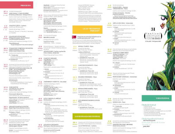 Presentación oficial de la programación del XXXI Festival Internacional de Música y Danza «Ciudad de Úbeda»