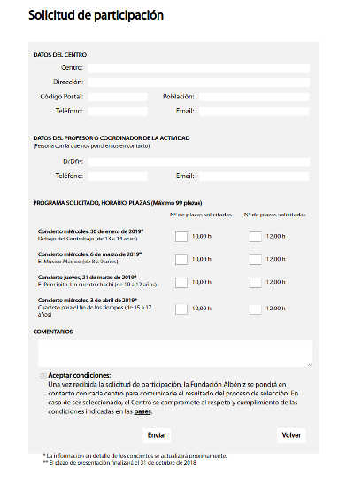 Abierto el plazo de inscripción para colegios interesados en «Conciertos para escolares» de la ESMRS