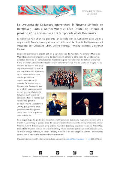 La Orquesta de Cadaqués junto a Antoni Wit interpreta la Novena Sinfonía de Beethoven