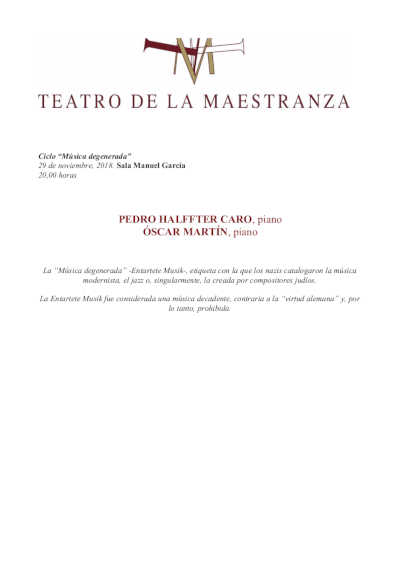 Pedro Halffter Caro y Óscar Martín en concierto en el Teatro de la Maestranza Pedro Halffter Caro y Óscar Martín en concierto en el Teatro de la Maestranza