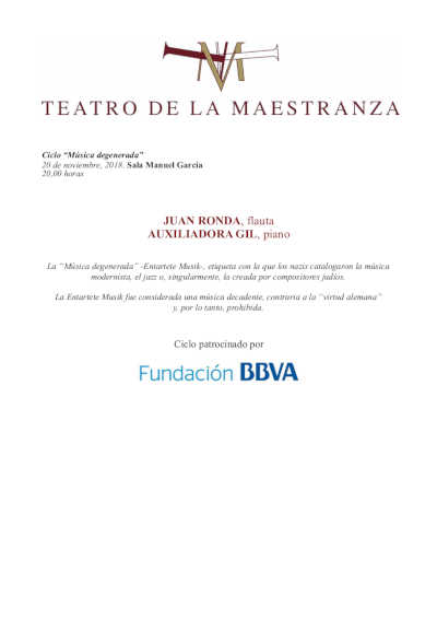 Juan Ronda y Auxiliadora Gil en el Teatro de la Maestranza dentro de «Ciclo música degenerada» Juan Ronda y Auxiliadora Gil en el Teatro de la Maestranza dentro de «Ciclo música degenerada»