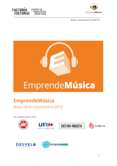 La Factoría Cultural, vivero de industrias creativas, EmprendeMúsica