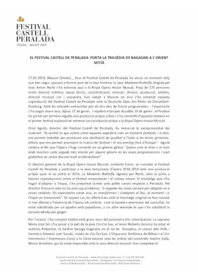 El Festival Castell de Peralada lleva la tragedia de Nagasaki a Oriente Medio