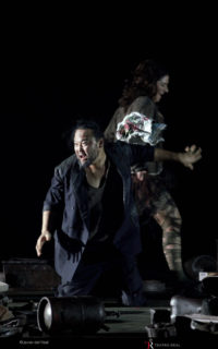 Samuel Youn (Alberich) / Maria Miró (Wellgunde) © Javier del Real | Teatro Real