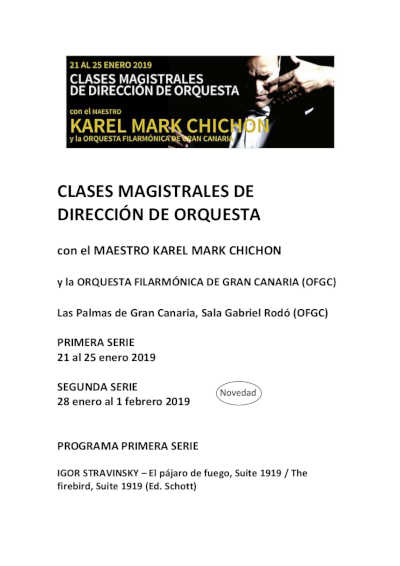 Las clases magistrales del Maestro Chichon con la OFGC se amplían ante el gran éxito de demanda