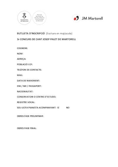 Martorell celebra el III Concurso de Canto Josep Palet