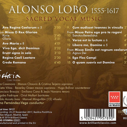 Alonso Lobo «Sacred Vocal Music»