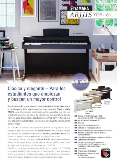 Nuevos modelos de pianos YAMAHA: ARIUS YDP-164