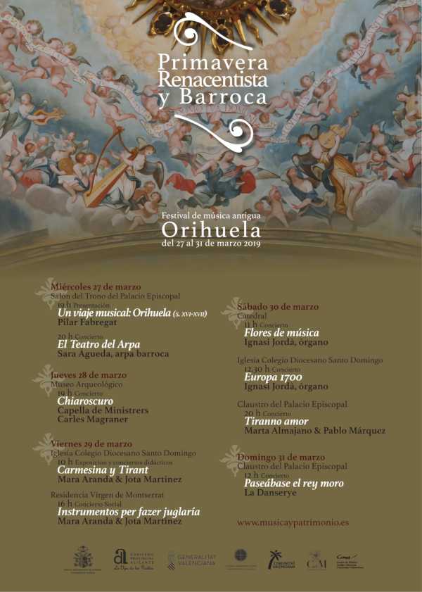 El ‘Festival de música antigua Orihuela’ se celebrará del 27 al 31 de marzo