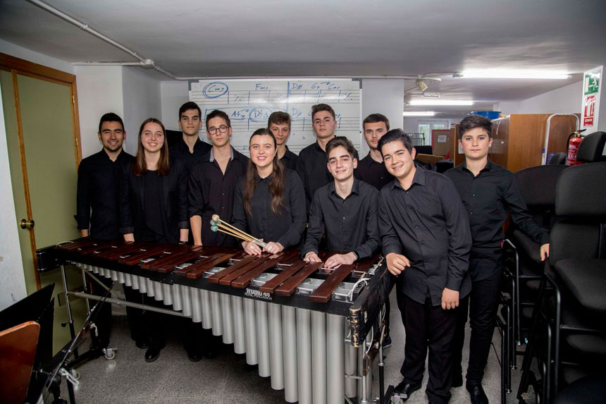 Los once finalistas de la modalidad de Percusión de Entre Cuerdas y Metales hacen brillar su maestría