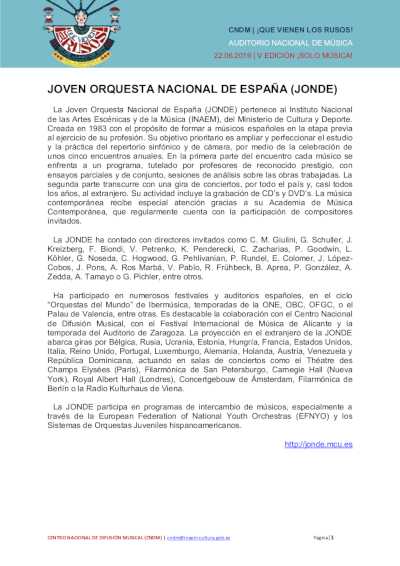 ¡SOLO MÚSICA! V – ¡QUE VIENEN LOS RUSOS!