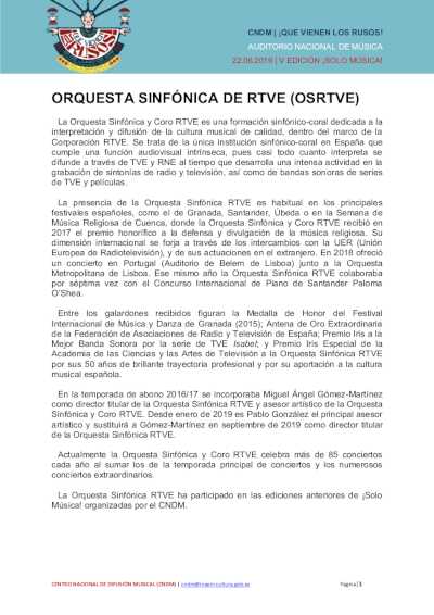 ¡SOLO MÚSICA! V – ¡QUE VIENEN LOS RUSOS!