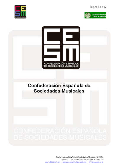 Confederación Española de Sociedades Musicales pide legislación acorde con su contribución social, educativa y cultural