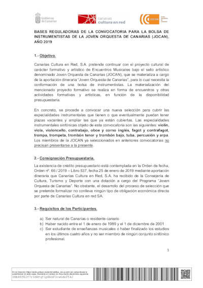 La Joven Orquesta de Canarias abre una convocatoria para su bolsa de instrumentistas