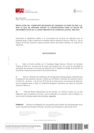 La Joven Orquesta de Canarias abre una convocatoria para su bolsa de instrumentistas