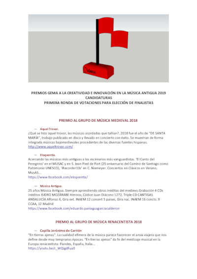 Presentadas las candidaturas a los Premios GEMA 2019