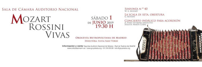 Concierto: Mozart, Rossini, Vivas en el Auditorio Nacional de Música
