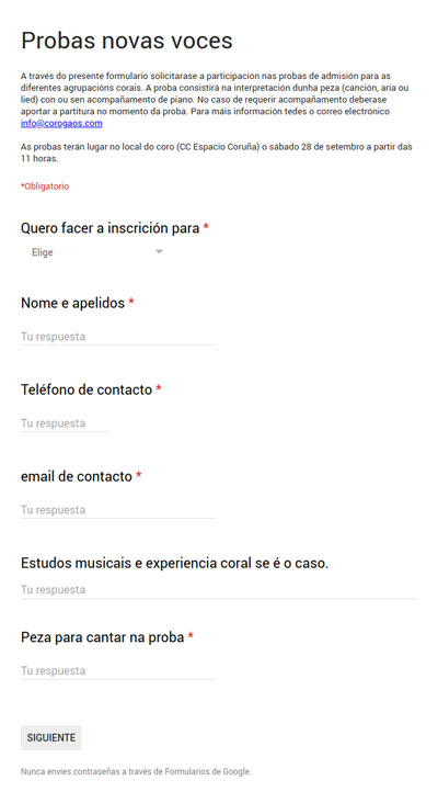 La Orquesta y Coro Gaos abre selección para nuevas voces