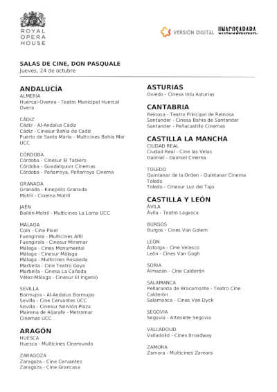 ¡DON PASQUALE! En directo en cines de España el próximo 24 de octubre