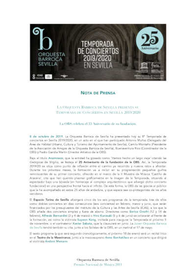 La Orquesta Barroca de Sevilla inaugura la temporada con la violinista y directora Suyeon Kang