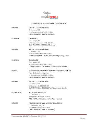 Ya está en marcha la decimosexta edición de AIEnRUTa CLÁSICOS 2019/2020