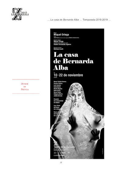 El Teatro de la Zarzuela Premio Ópera XXI a la mejor producción de Ópera por «La casa de Bernarda Alba»