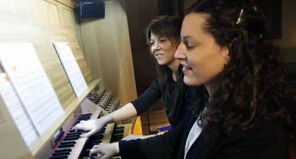 Ana Aguado y Ana Belén García en un concierto de órgano en el Auditorio Nacional de Madrid