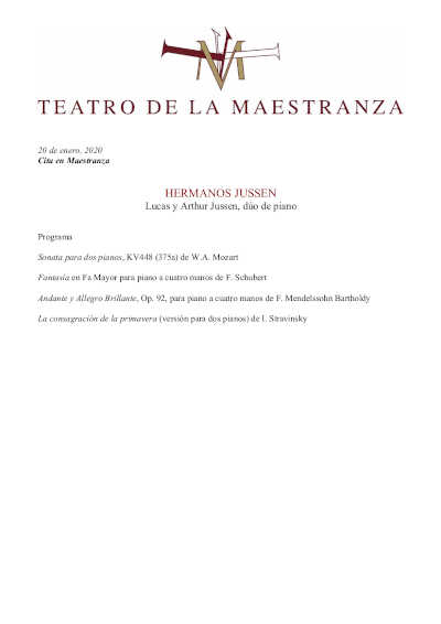Hermanos Jussen, el dúo de piano compuesto por Lucas y Arthur Jussen en el Maestranza