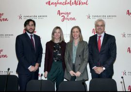Borja Ezcurra (director general adjunto), Sonia Mulero (directora de la Fundación Banco Sabadell), Julia Sánchez (directora General de la Escuela Superior de Música Reina Sofía) e Ignacio García-Belenguer (director general del Teatro Real)