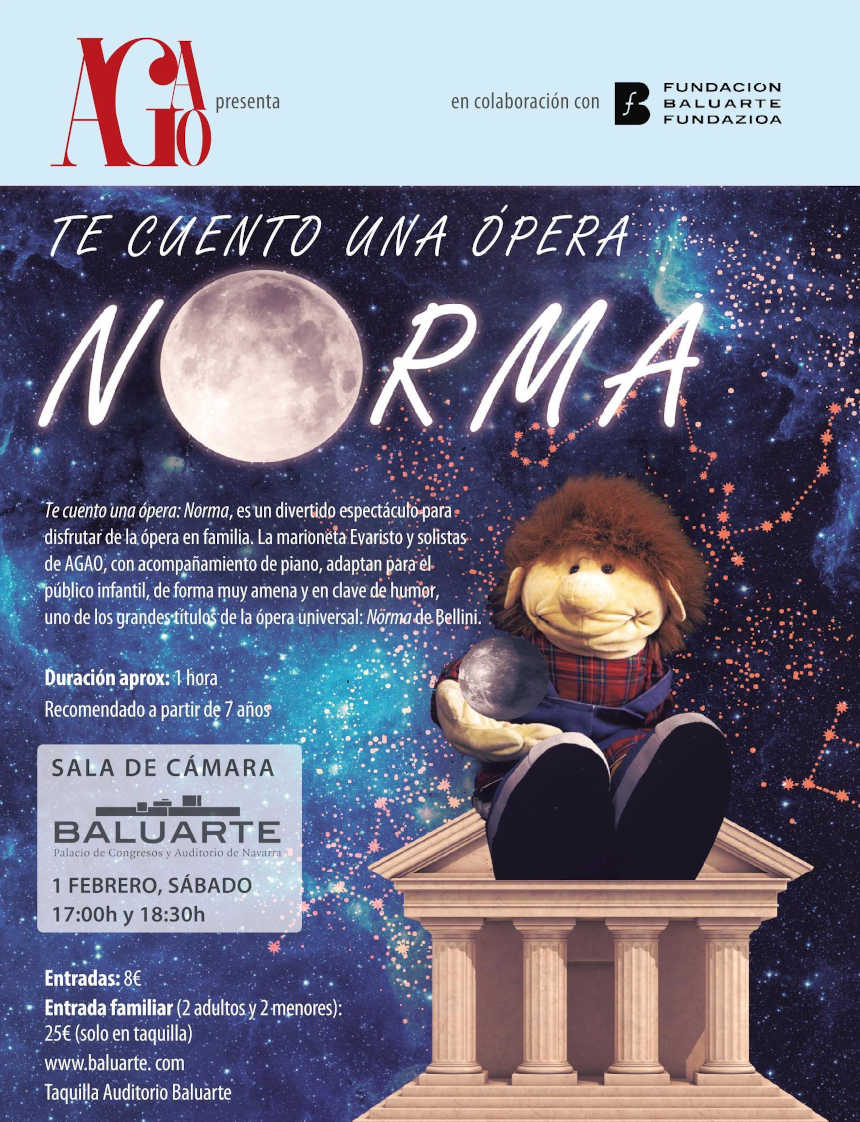 «Te cuento una ópera: Norma» de la Asociación Gayarre Amigos de la Ópera (AGAO) en colaboración con Fundación Baluarte «Te cuento una ópera: Norma» de la Asociación Gayarre Amigos de la Ópera (AGAO) en colaboración con Fundación Baluarte