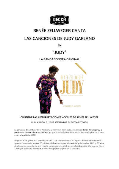 Renée Zellweger canta las canciones de Judy Garland en «Judi»