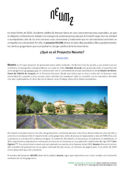 Presentación del Proyecto Neumz, del sello discográfico Odradek Records