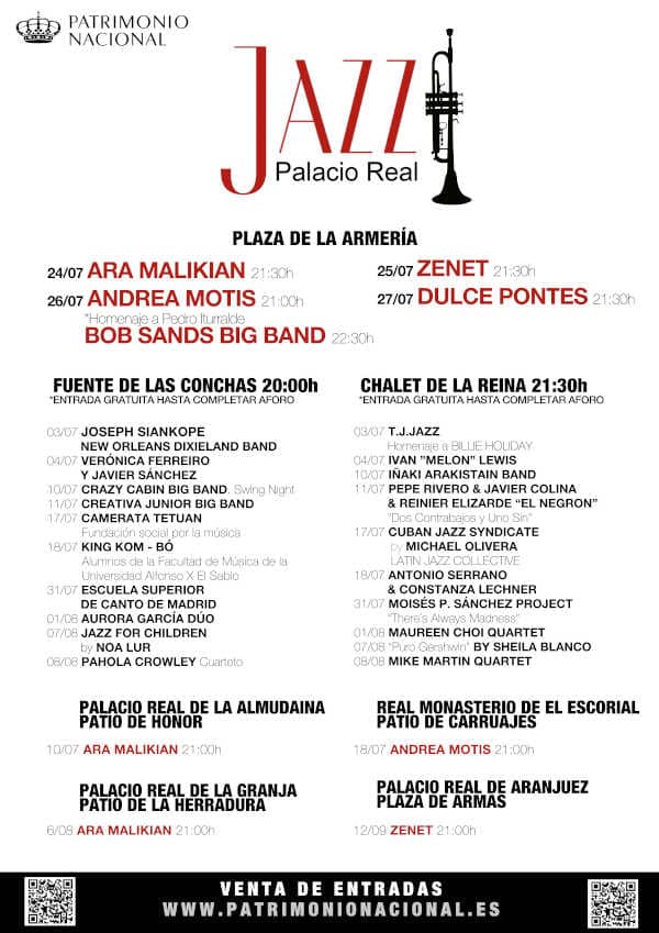 Patrimonio Nacional abre una nueva ventana a la cultura en la Primera Edición de «Jazz Palacio Real» Patrimonio Nacional abre una nueva ventana a la cultura en la Primera Edición de «Jazz Palacio Real»