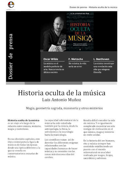 La Esfera de los Libros publica «Historia oculta de la música” de Luis Antonio Muñoz
