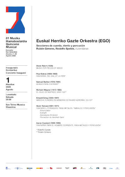 Euskal Herriko Gazte Orkestra será la encargada de inaugurar la  Quincena Musical