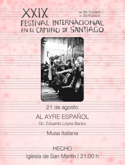 Al Ayre Español, bajo la dirección de Eduardo López Banzo en el Festival Camino de Santiago