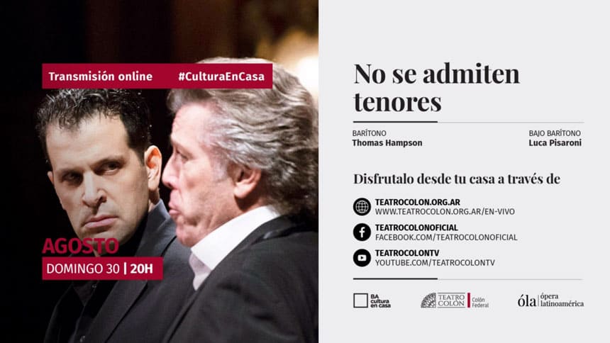Un show lírico con humor. Por esta única vez, en el Teatro Colón no se admiten tenores