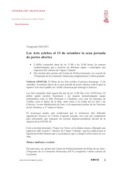 Fotografías de la jornada de puertas abiertas del 13 de septiembre de Les Arts