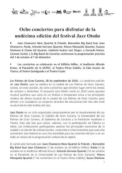Ocho conciertos para disfrutar de la undécima edición del festival Jazz Otoño