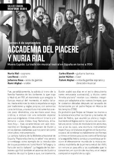 Nuria Rial y Accademia del Piacere ponen broche de oro a los conciertos de la Semana de Música Antigua de Logroño en Riojaforum