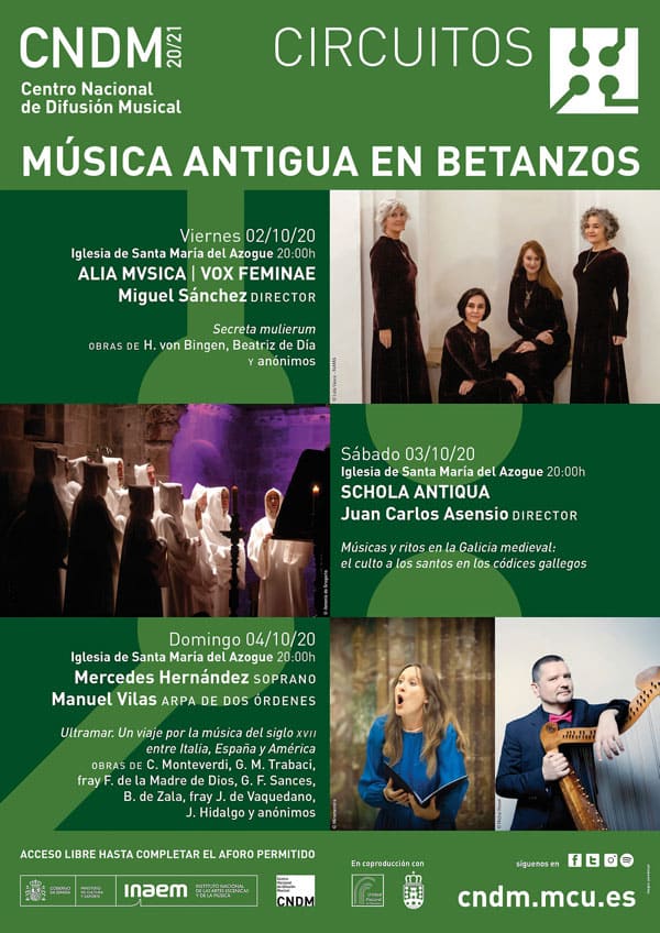 El CNDM, el Ayuntamiento de Betanzos y la Unidad Pastoral presentan el ciclo ‘Música Antigua en Betanzos’